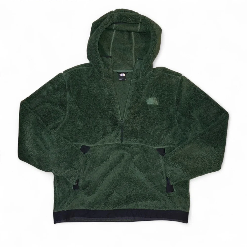 The North Face Campshire Green Quarter Zip Fleece Hoodie Size Medium Gorpcore